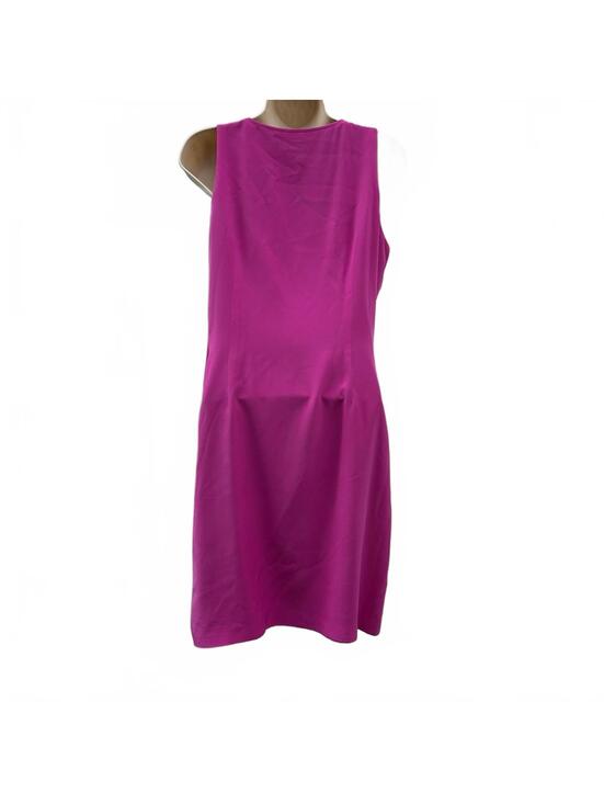 Ann Taylor Sleeveless Raspberry Pink Silk Shift with Asymmetrical Tie | Size 6 - Picture 4 of 11